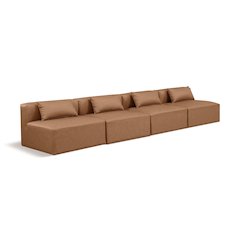 Cube Brown Vegan Leather Modular Sofa