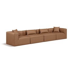 Cube Brown Vegan Leather Modular Sofa