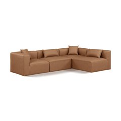 Cube Brown Vegan Leather Modular Sectional