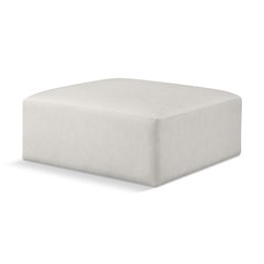 Cube Cream Vegan Leather Ottoman