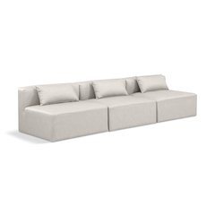 Cube Cream Vegan Leather Modular Sofa
