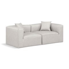 Cube Cream Vegan Leather Modular Sofa