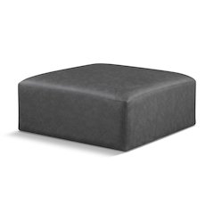Cube Charcoal Grey Vegan Leather Ottoman