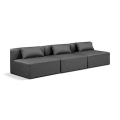 Cube Charcoal Grey Vegan Leather Modular Sofa