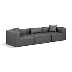 Cube Charcoal Grey Vegan Leather Modular Sofa
