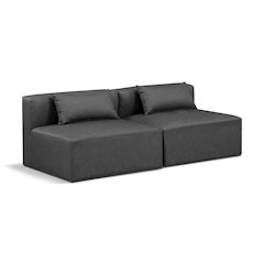 Cube Charcoal Grey Vegan Leather Modular Sofa