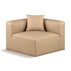 Cube Tan Vegan Leather Corner Chair