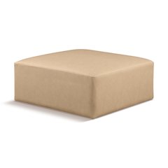 Cube Tan Vegan Leather Ottoman