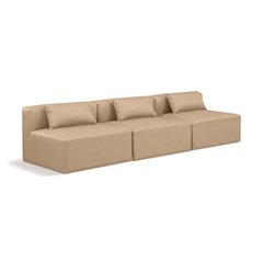 Cube Tan Vegan Leather Modular Sofa