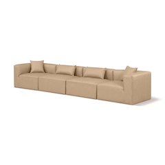 Cube Tan Vegan Leather Modular Sofa
