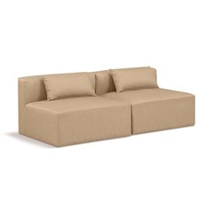 Cube Tan Vegan Leather Modular Sofa