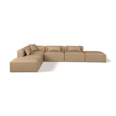Cube Tan Vegan Leather Modular Sectional