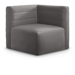 Quincy Grey Velvet Modular Corner Chair