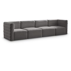 Quincy Grey Velvet Modular Sofa