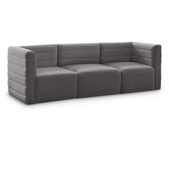 Quincy Grey Velvet Modular Sofa