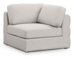 Beckham Beige Durable Linen Textured Fabric Corner