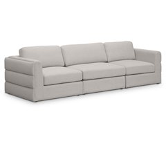 Beckham Beige Durable Linen Textured Fabric Modular Sofa