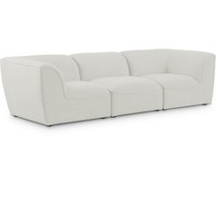 Miramar Cream Durable Linen Textured Modular Sofa