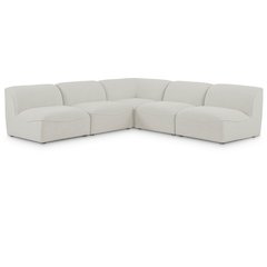 Miramar Cream Durable Linen Textured Modular Sectional