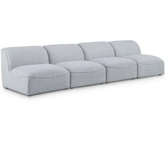 Miramar Grey Durable Linen Textured Modular Sofa