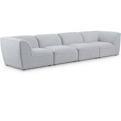 Miramar Grey Durable Linen Textured Modular Sofa