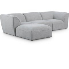 Miramar Grey Durable Linen Textured Modular Sectional