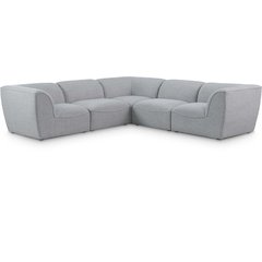 Miramar Grey Durable Linen Textured Modular Sectional