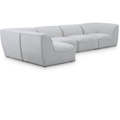 Miramar Grey Durable Linen Textured Modular Sectional