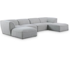 Miramar Grey Durable Linen Textured Modular Sectional