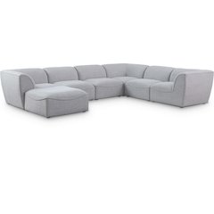 Miramar Grey Durable Linen Textured Modular Sectional