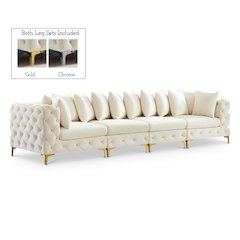Tremblay Cream Velvet Modular Sofa
