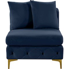 Tremblay Navy Velvet Armless Chair