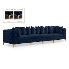Tremblay Navy Velvet Modular Sofa