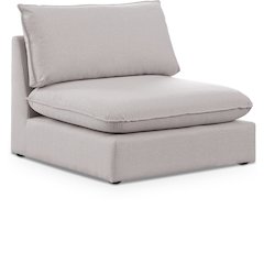 Mackenzie Beige Durable Linen Textured Armless Chair