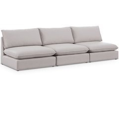 Mackenzie Beige Durable Linen Textured Modular Sofa