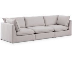 Mackenzie Beige Durable Linen Textured Modular Sofa