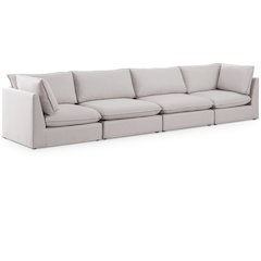 Mackenzie Beige Durable Linen Textured Modular Sofa
