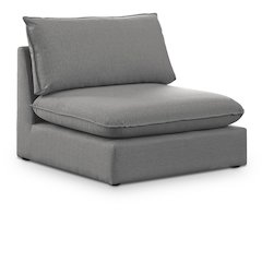 Mackenzie Grey Durable Linen Textured Armless Chair
