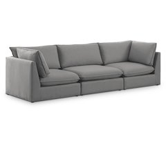 Mackenzie Grey Durable Linen Textured Modular Sofa