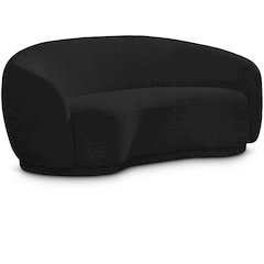 Hyde Black Boucle Fabric Loveseat