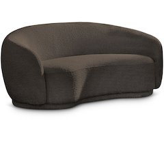 Hyde Brown Boucle Fabric Loveseat