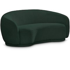 Hyde Green Boucle Fabric Loveseat