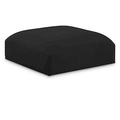 Ease Black Polyester Fabric Ottoman