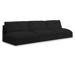 Ease Black Polyester Fabric Modular Sofa