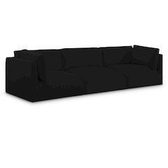 Ease Black Polyester Fabric Modular Sofa