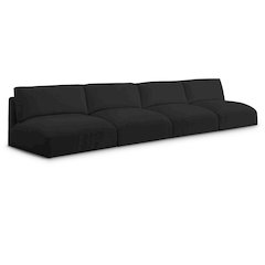 Ease Black Polyester Fabric Modular Sofa