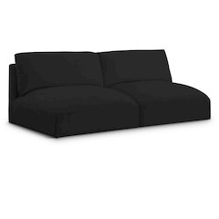 Ease Black Polyester Fabric Modular Sofa