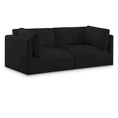 Ease Black Polyester Fabric Modular Sofa