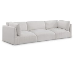 Ease Cream Polyester Fabric Modular Sofa