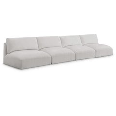 Ease Cream Polyester Fabric Modular Sofa